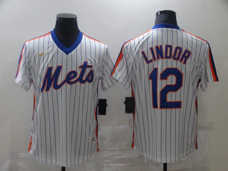 Men New York Mets 12 Lindor White Game 2021 Nike MLB Jersey